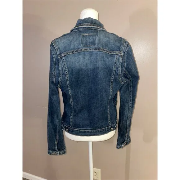 Levis Trucker Jean Jacket Blue Denim Jean Medium Wash Pockets Sz Junior Large - Picture 5 of 7